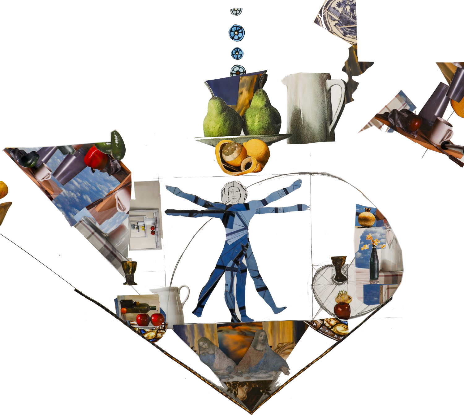 Haifa Zalatimo, Golden ratio vitruvius, hand collaged, 120-110,2023 copy (1)